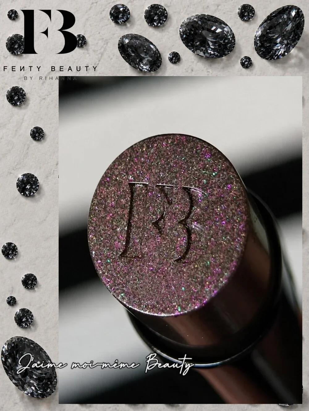 Fenty Beauty Gloss Bomb Stix High-Shimmer Lipstick Shimmery Holo Black-Purple